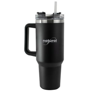 Branded Maxi-Fire Cup with Straw 40oz- Black