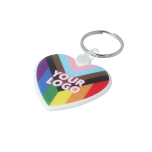 Printed Pride Heart Shaped Keyring