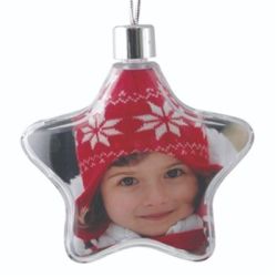 Christmas Star Bauble with double sided printed insert